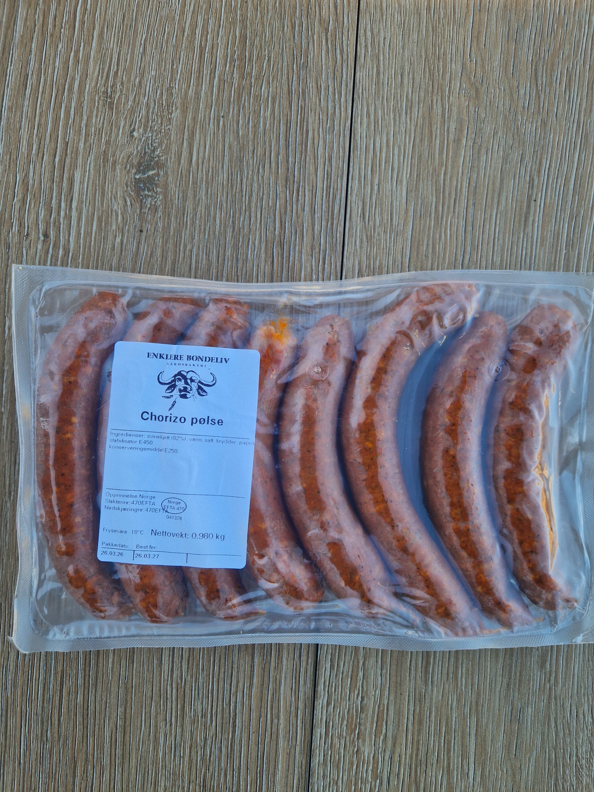 Choritzo av frilandsgris